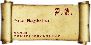 Pete Magdolna névjegykártya
