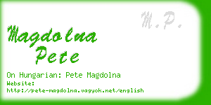 magdolna pete business card